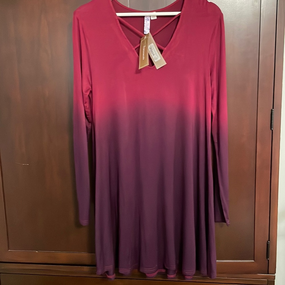 NWT Long Sleeve Ombré Dress